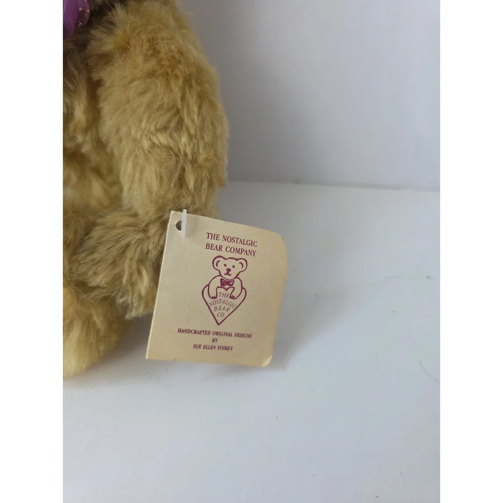 Artist Teddy Bear Sue Ellen Foskey Nostalgic bear jointed head moves tail w/ tag